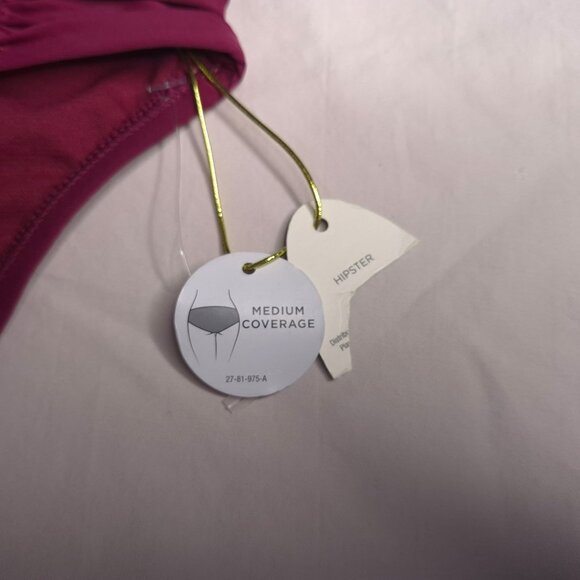 Mynah Womens Hipster Bikini Bottom XS Medium Coverage Maroon New - Picture 3 of 4